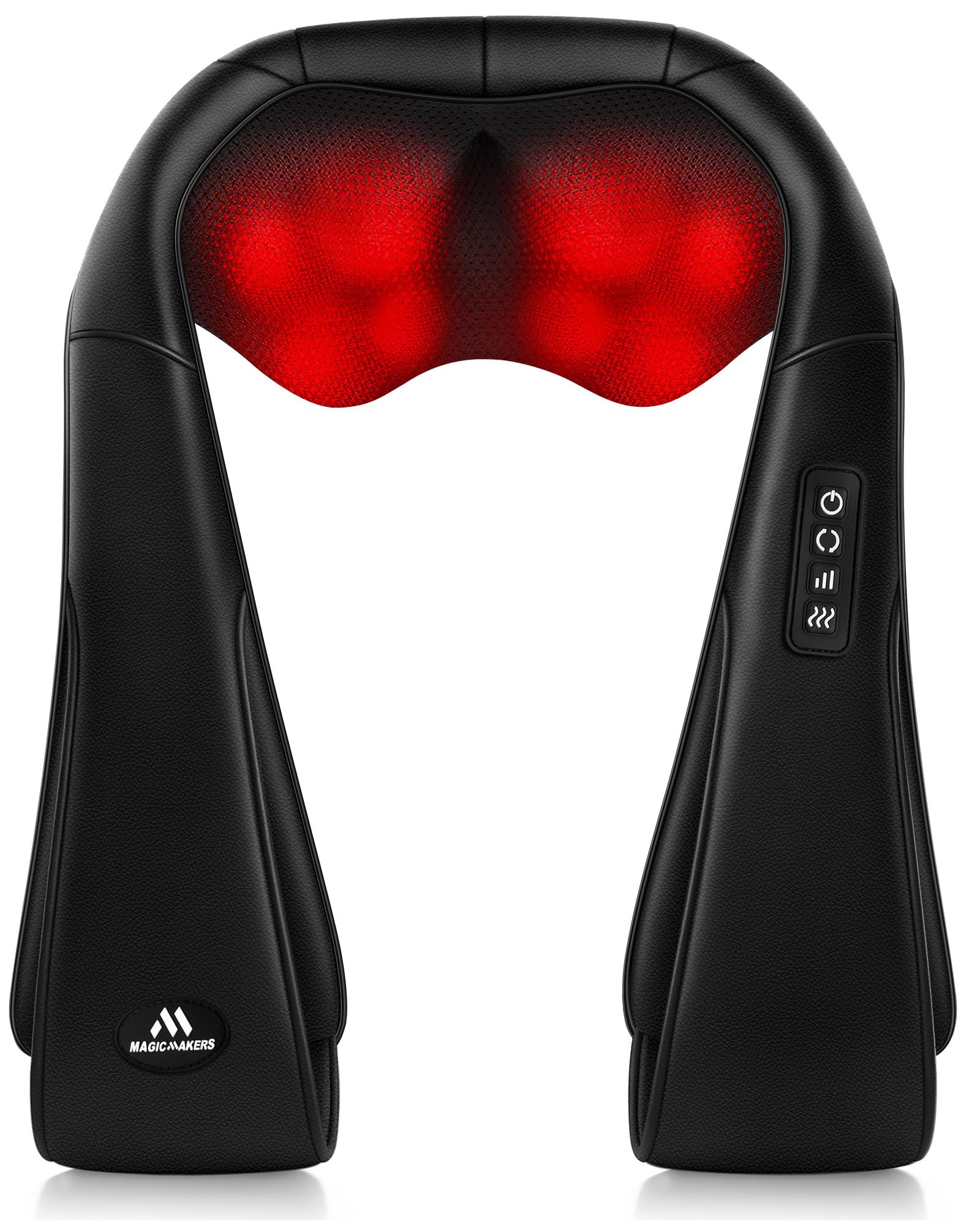 MagicMakers Electric Shiatsu Neck Massager with Heat - Pain Relief for Back, Shoulders & Feet - Gift for Men, Women, Mom & Dad - From Daughter or Son