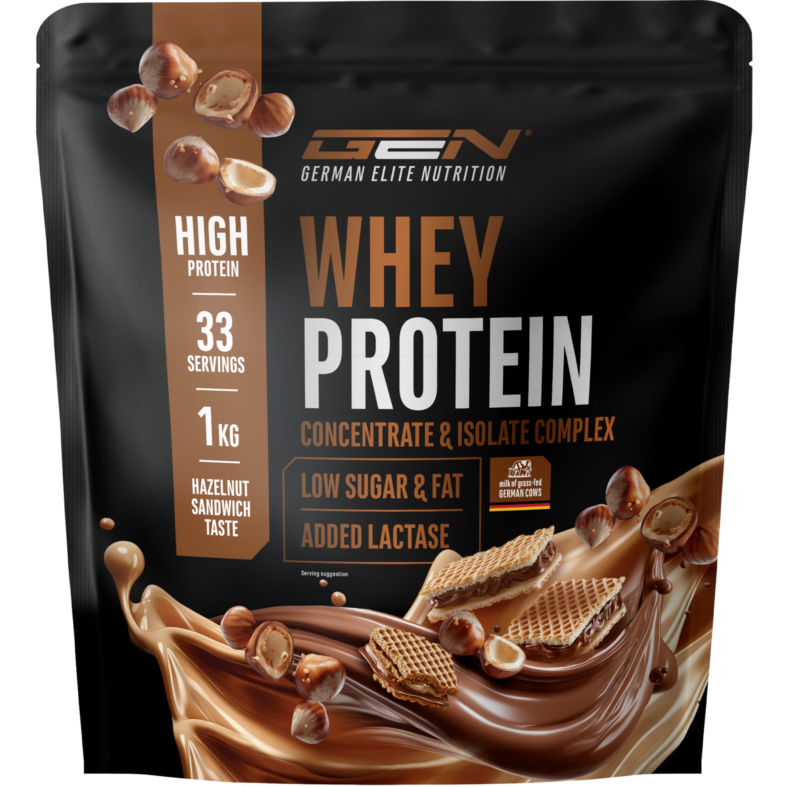 GEN GERMAN ELITE NUTRITION Whey Protein Pulver - 1000 g - Whey Isolat