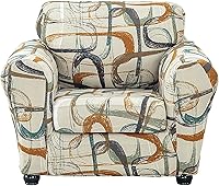 Vista 12 de KRFOONN Fundas elásticas de sofá de 4 piezas para sofás de 3 cojines, funda de sofá estampada con 3 fundas de cojín de asiento separadas, fundas