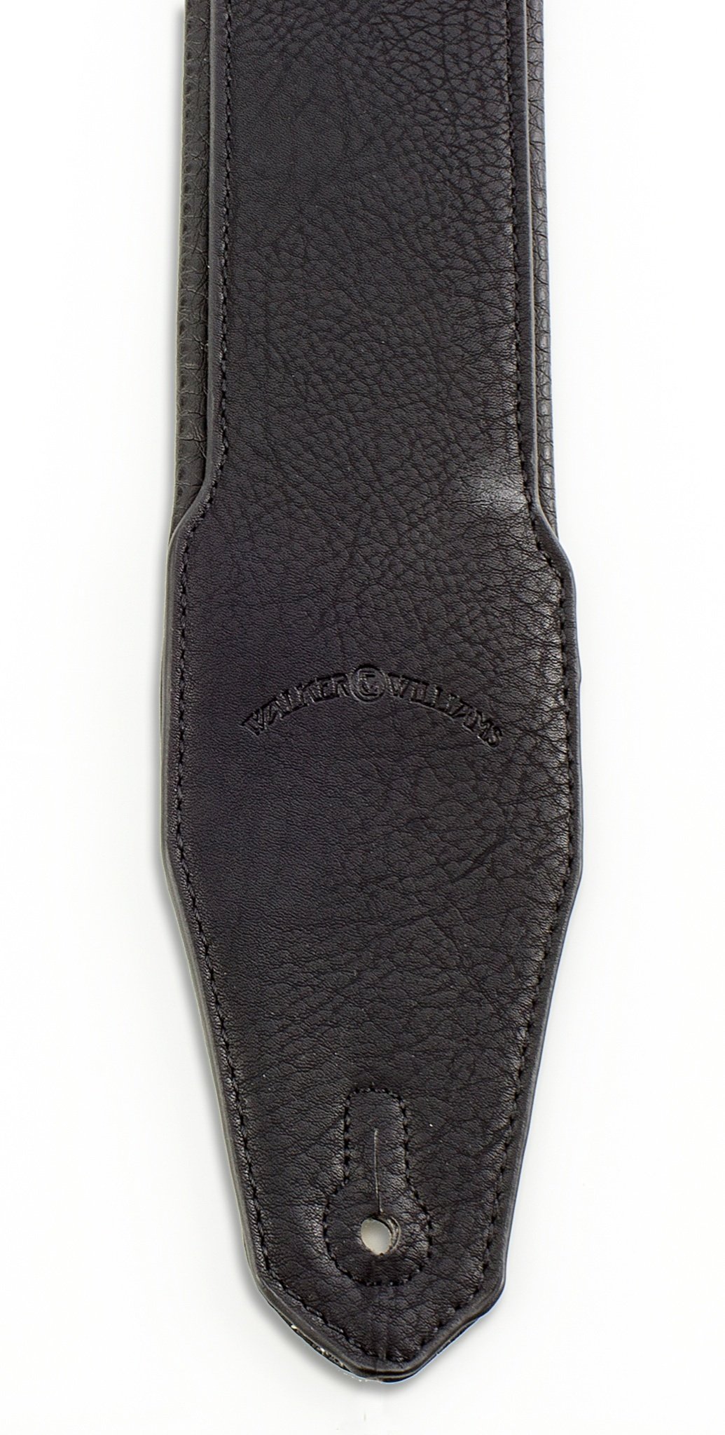 Walker & Williams G-15 negro piel natural textura Correa para guitarra con acolchado grueso