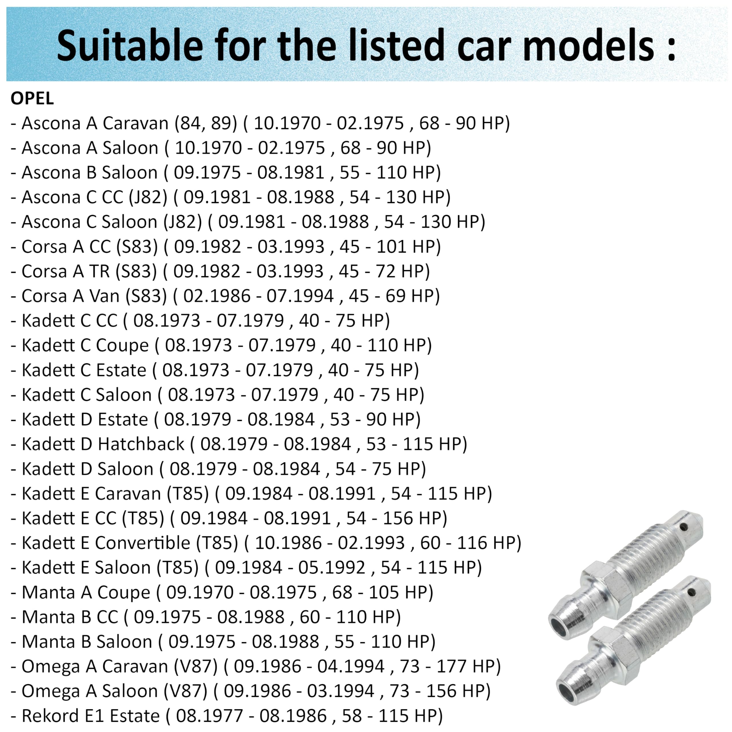 Set 2 Valvole Di Spurgo Aria M8x1.25 - Ricambio Auto Compatibile Con Modelli OE Specifici - Foto 4