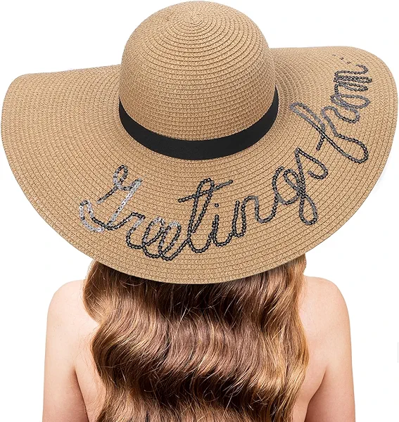Beach Hats for Women Oversize Wide Brim Straw Sun Hat Foldable UV Protection Hat for Travel Green