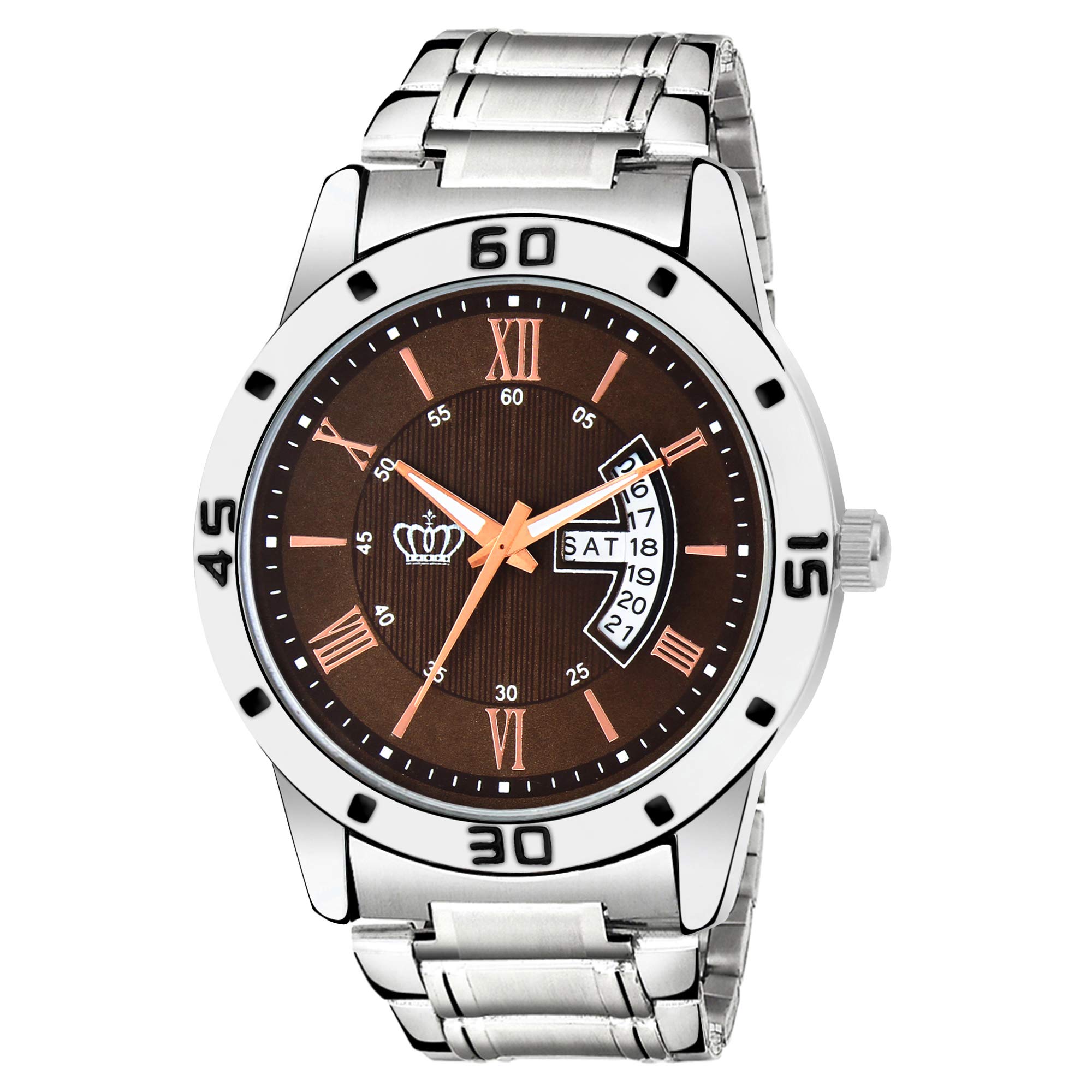 SMAEL Analogue Mens Watch (Silver- Brown Dial) (B07JNGD55C) Amazon Price History, Amazon Price Tracker