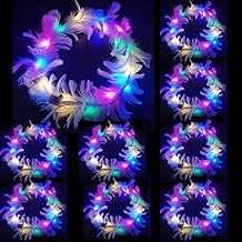Couronne de Fleurs LED, 10pcs Couronne De Plumes Bandeau, LED Bandeau Fleur, Bandeaux à Fleurs à LED,Bandeau Couronne LED,pour les Femmes Filles Fête de Mariage D'anniversaire Accessoires de Cheveux