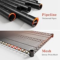 Vista 7 de 3200LBS Storage Shelves Wire Shelving with Wheels,Adjustable Garage Shelving Heavy Duty Steel Metal Shelving Unit Shelf Rack for