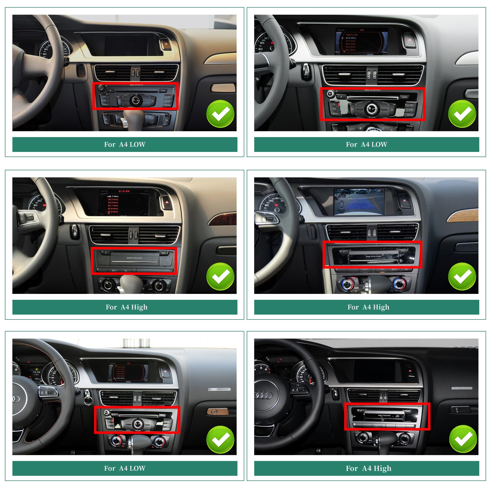 Aktualizacja ekranu Linux o przekątnej 10,25 cala do Audi A4 A5 S4 S5 RS4 RS5, Wireless CarPlay i Android Auto, lustrzanie ekranu, kamer samochodowych