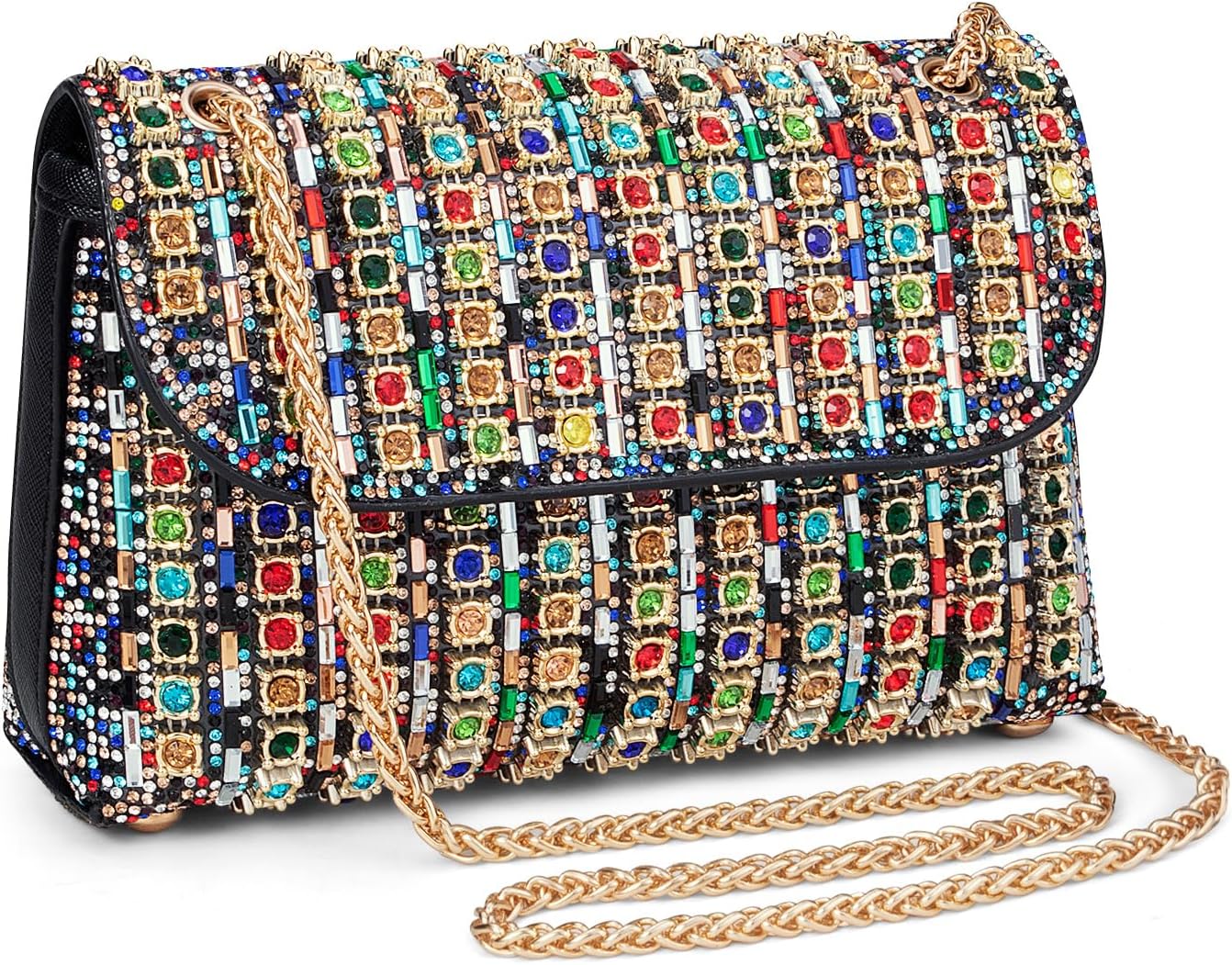 Gets Sparkly Rhinestones Clutch Purses for Women Purses and Handbags for Wedding Party Evening Crossbody Bag with Chain - Image 8