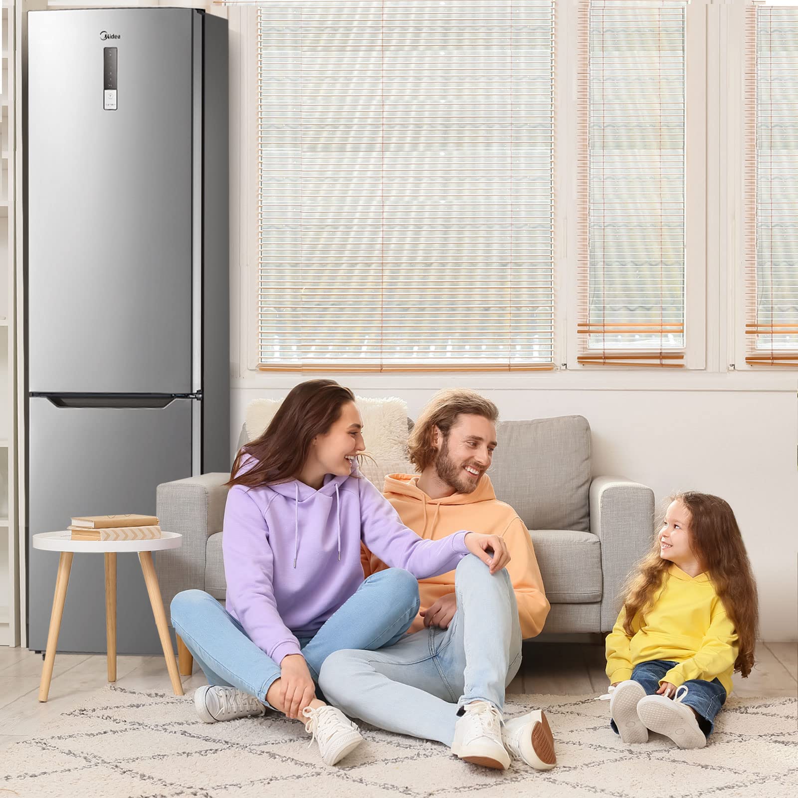 Midea 310L Kühlschrank mit gefrierfach, 188cm, NoFrost, GMCC Kompressor | Allaround Cooling, Digital Control, 42dB, 224L Kühlteil+86L 4 Sterne Gefrieren( -24℃), 224KWh/Jahr, Energieklasse E