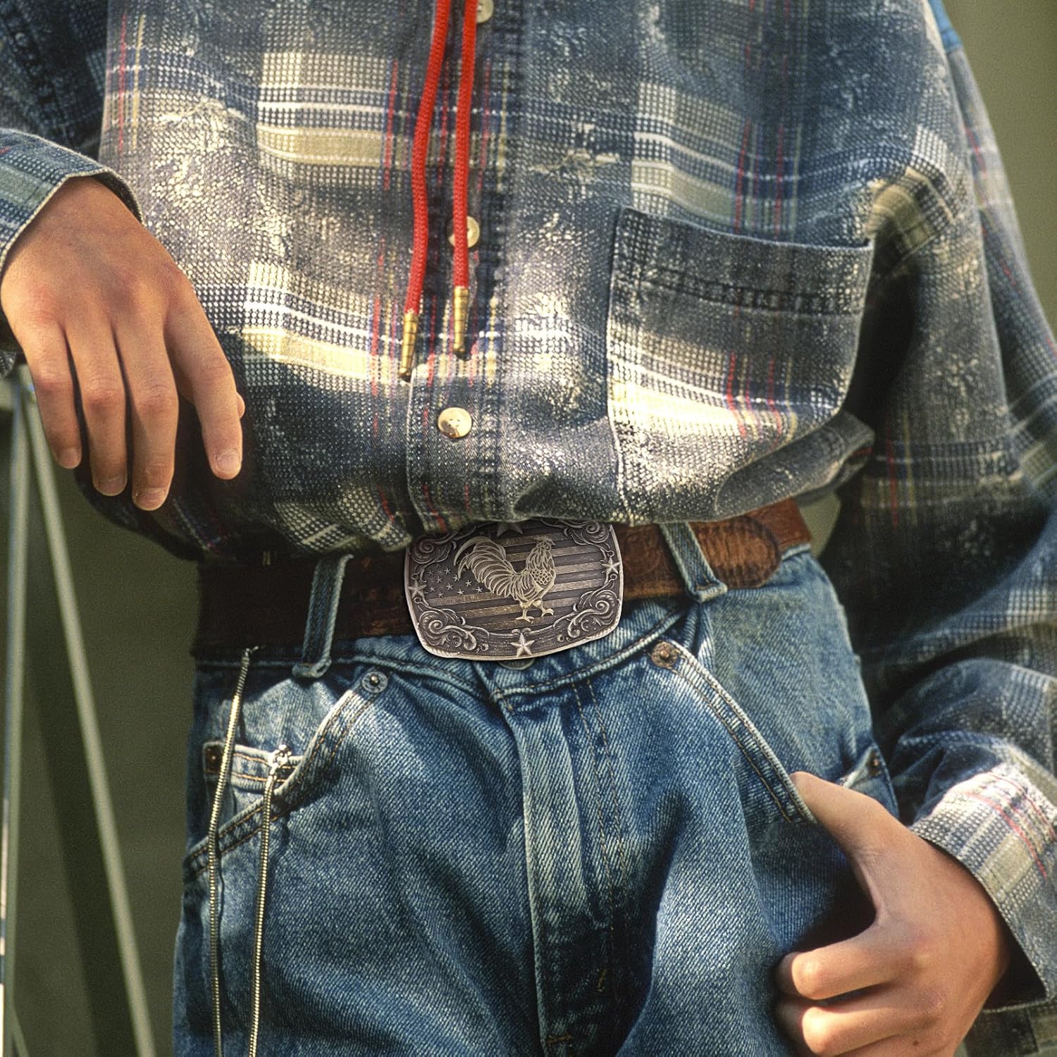 Western Belt Buckle for Men, Vintage Poker Cowboy Belt Buckles Texas Rodeo Accessory for Women - Image 7