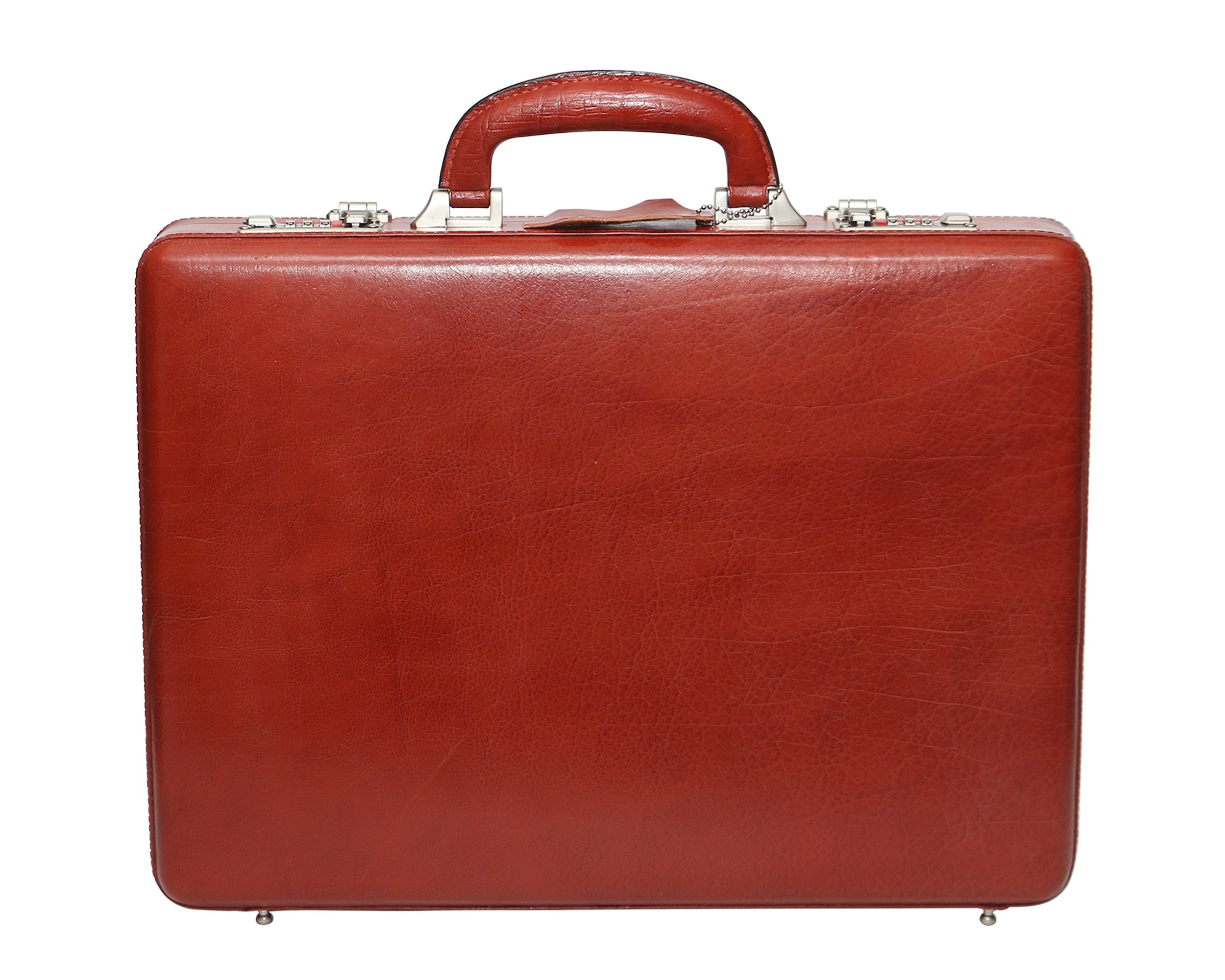 Genuine Leather Briefcase Laptop Compartment Expandable Features High-Security Combo Number Lock Brown Briefcase Bag for Men-image-26