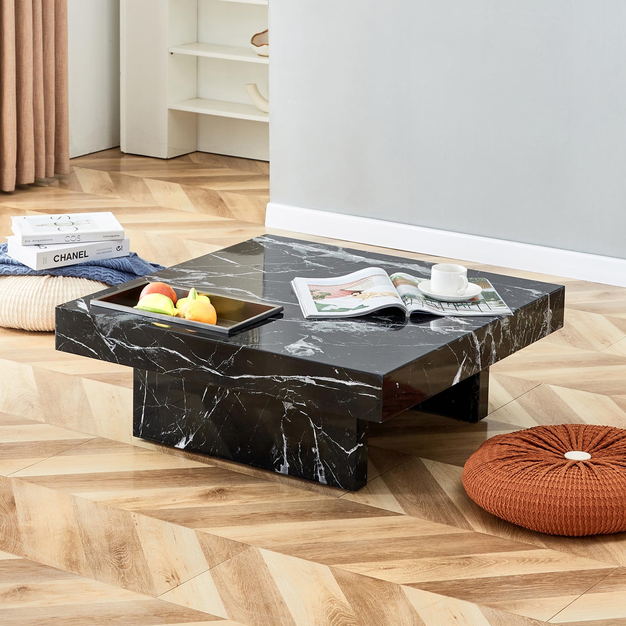 Amazon.com: BAgLev Modern Square Marble Coffee Table, 31.4 