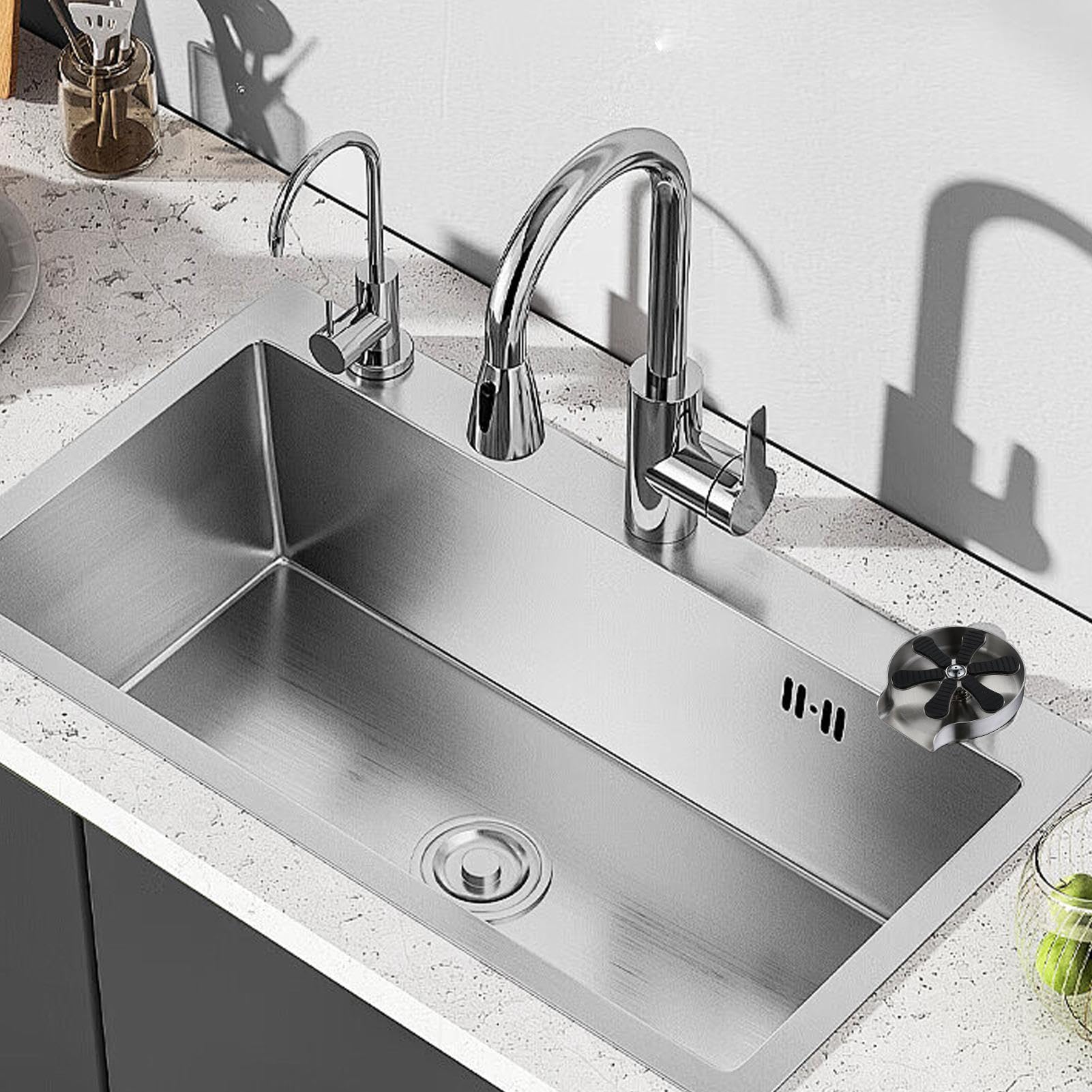 Lave-Vaisselle Automatique pour évier - Laveur de Bouteilles - avec buse à 9 Trous - Rotation à 360 ° - Outil de Nettoyage de Tasse