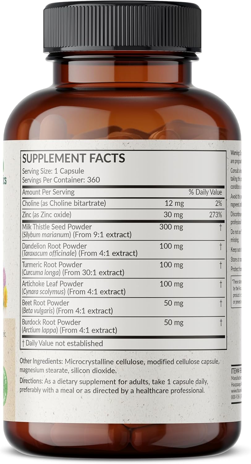Futurebiotics Liver Detox Advanced Detox & Cleanse Formula Supports Healthy Liver Function with Milk Thistle, Dandelion Root, Turmeric Artichoke Leaf, & More, Non-GMO, 360 Vegetarian Capsules