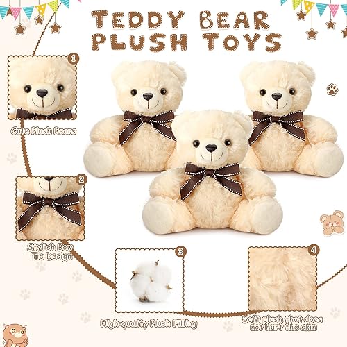 Miniatura 4 de 15 piezas de osos de peluche de osos de 8 pulgadas, osos suaves a granel con lazo de cinta, regalo de San Valentín, cumpleaños, baby shower, fiesta