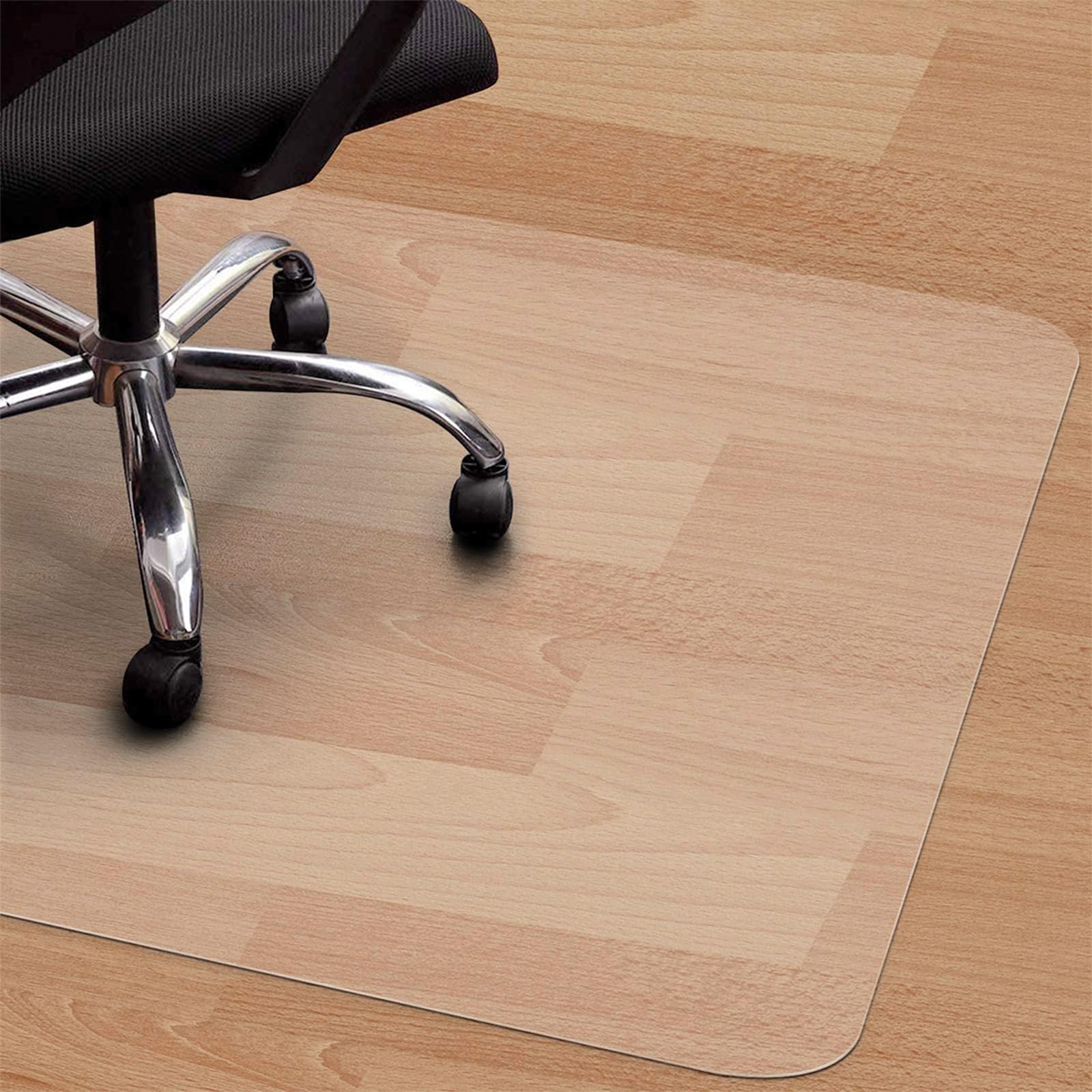 Alfombrilla de PVC transparente para sillas de suelos duros, protector de suelo antideslizante para oficina en casa y cocina, alfombra para madera y azulejos, tamaño de 40 cm, ideal para una máxima