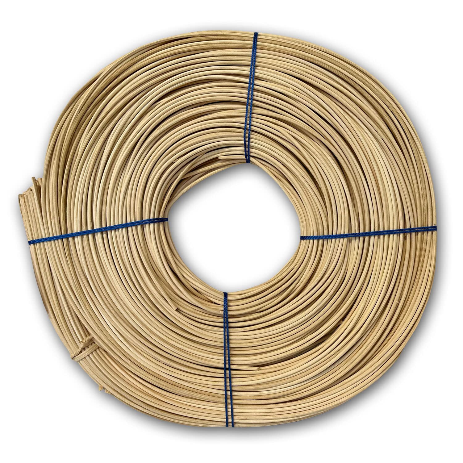 PARTY DISCOUNT NEU Peddigrohr & Stuhlflechtrohr No.6, blauband, ca. 500g, Stärke 2,5mm, naturfarben