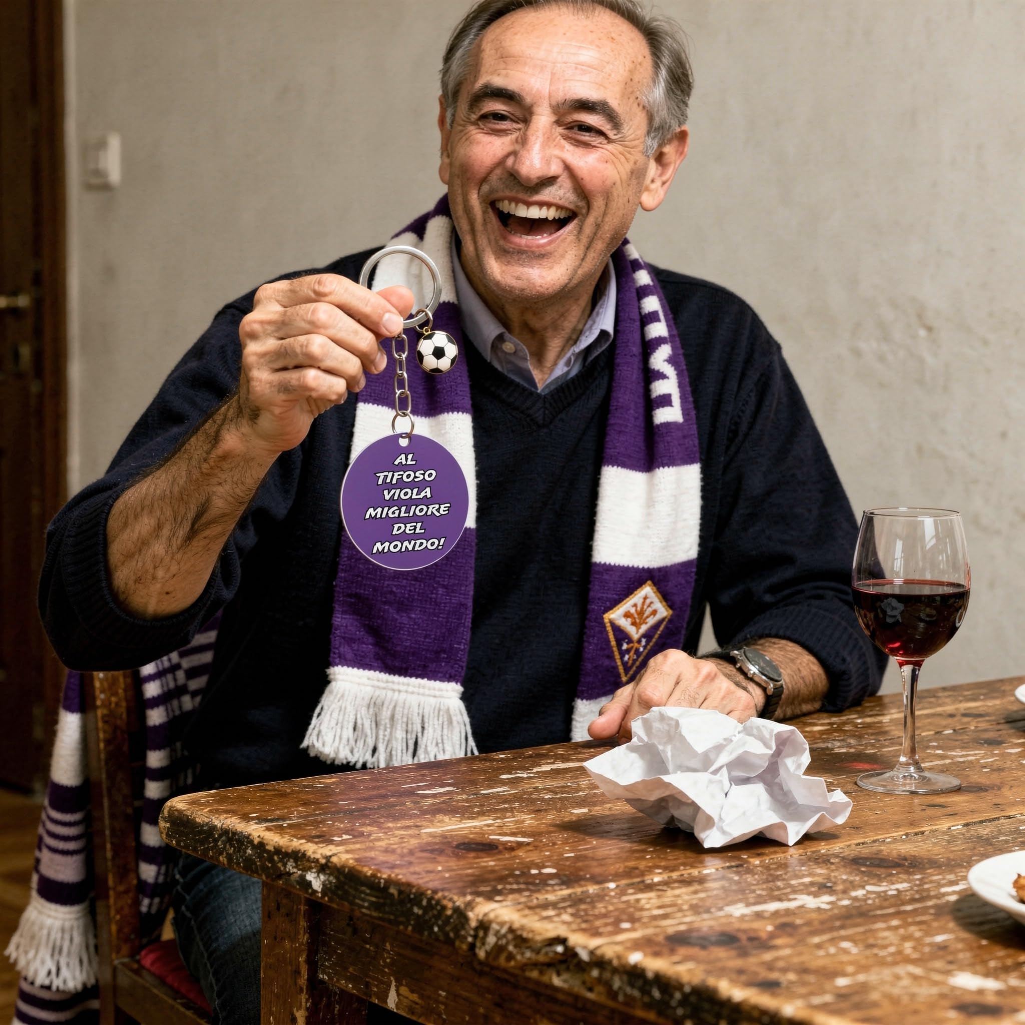 KAÏDENSÏ Idea Regalo Tifoso Calcio Originale - Portachiavi Tifoso Nerazzurro Migliore del Mondo Gadget Divertenti per Uomo Originale - Idee Regali Divertenti Originali
