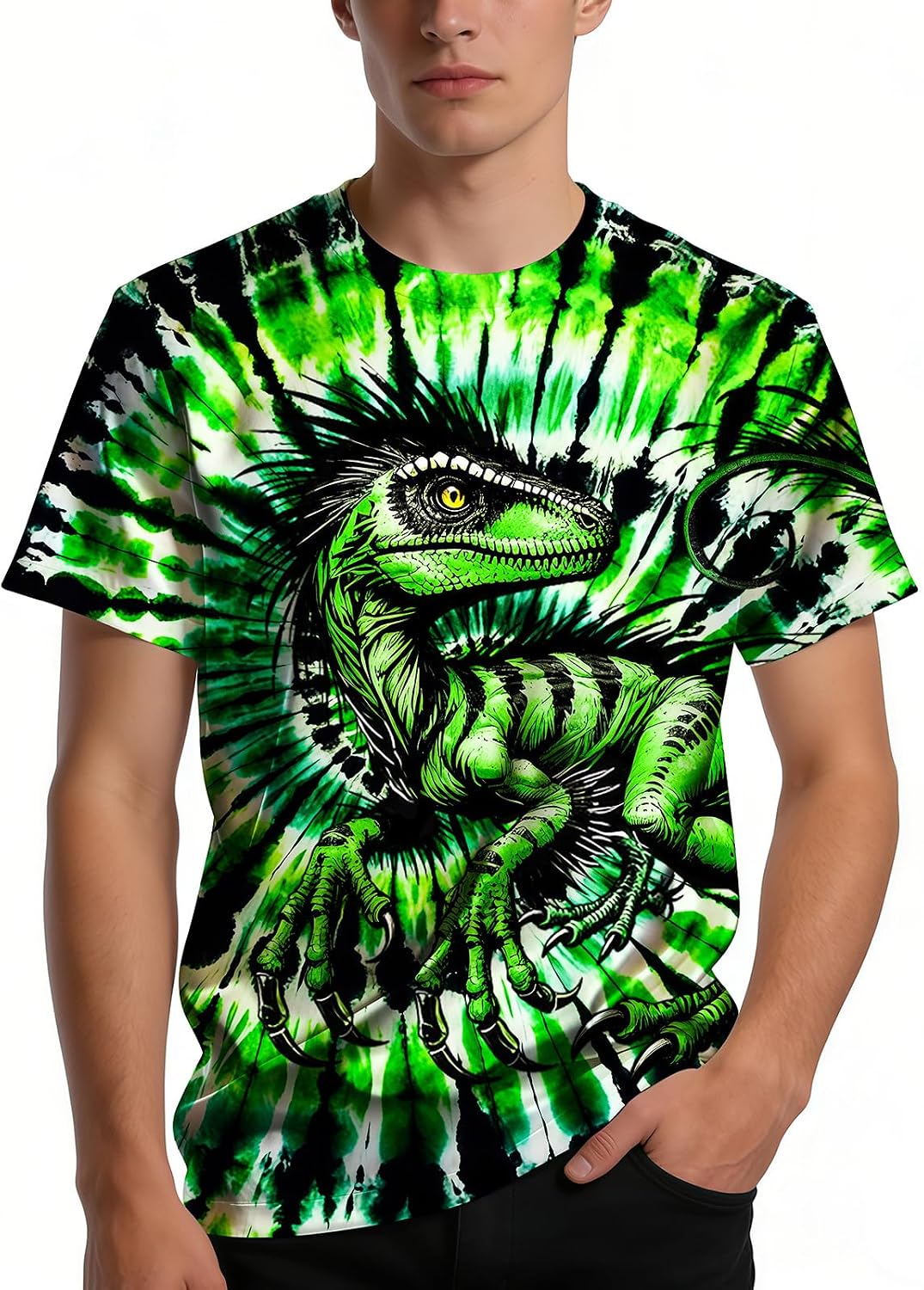 Unisex Adult Tie Dye Shirt Casual Crewneck Short Sleeve Top for Men Women Hippie T-Shirt