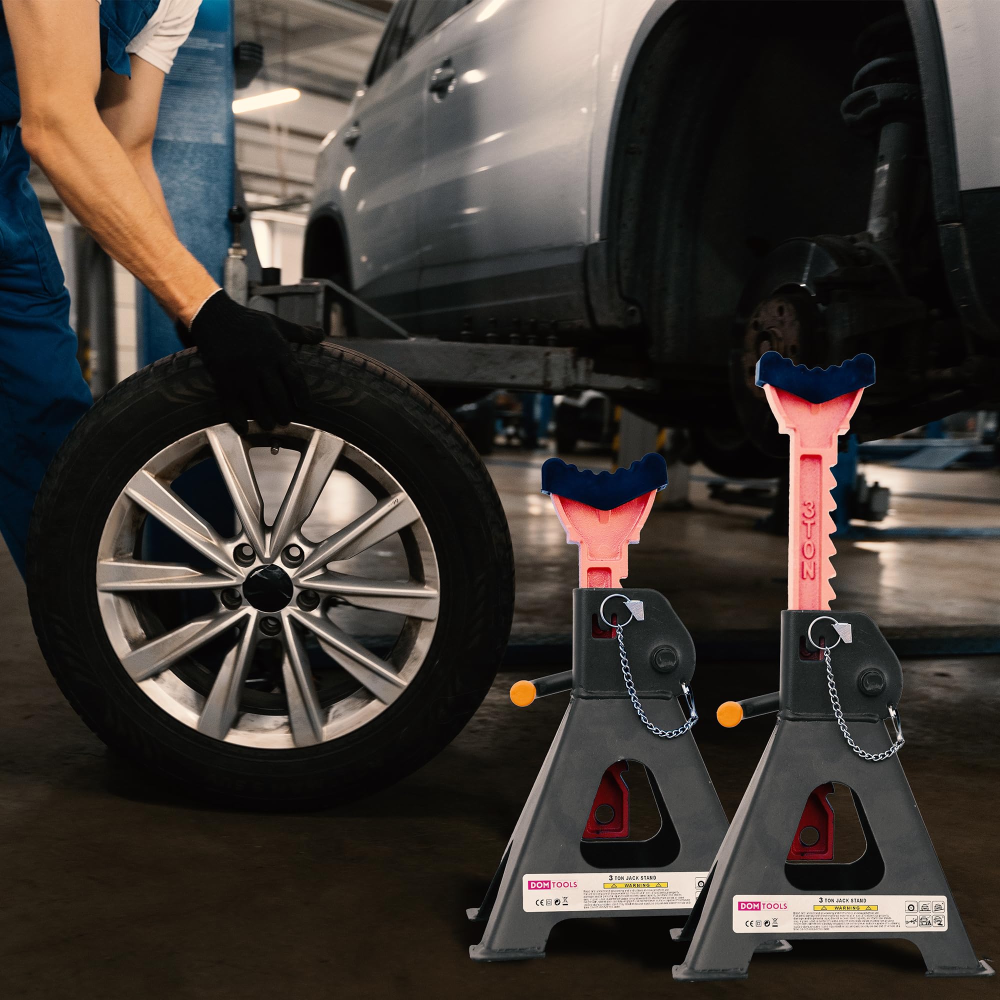 Jack Stands - Soporte para gato de coche de 3.0 toneladas (6 libras), altura ajustable para levantar SUV, camioneta, coche y UTV/ATV, 1 par
