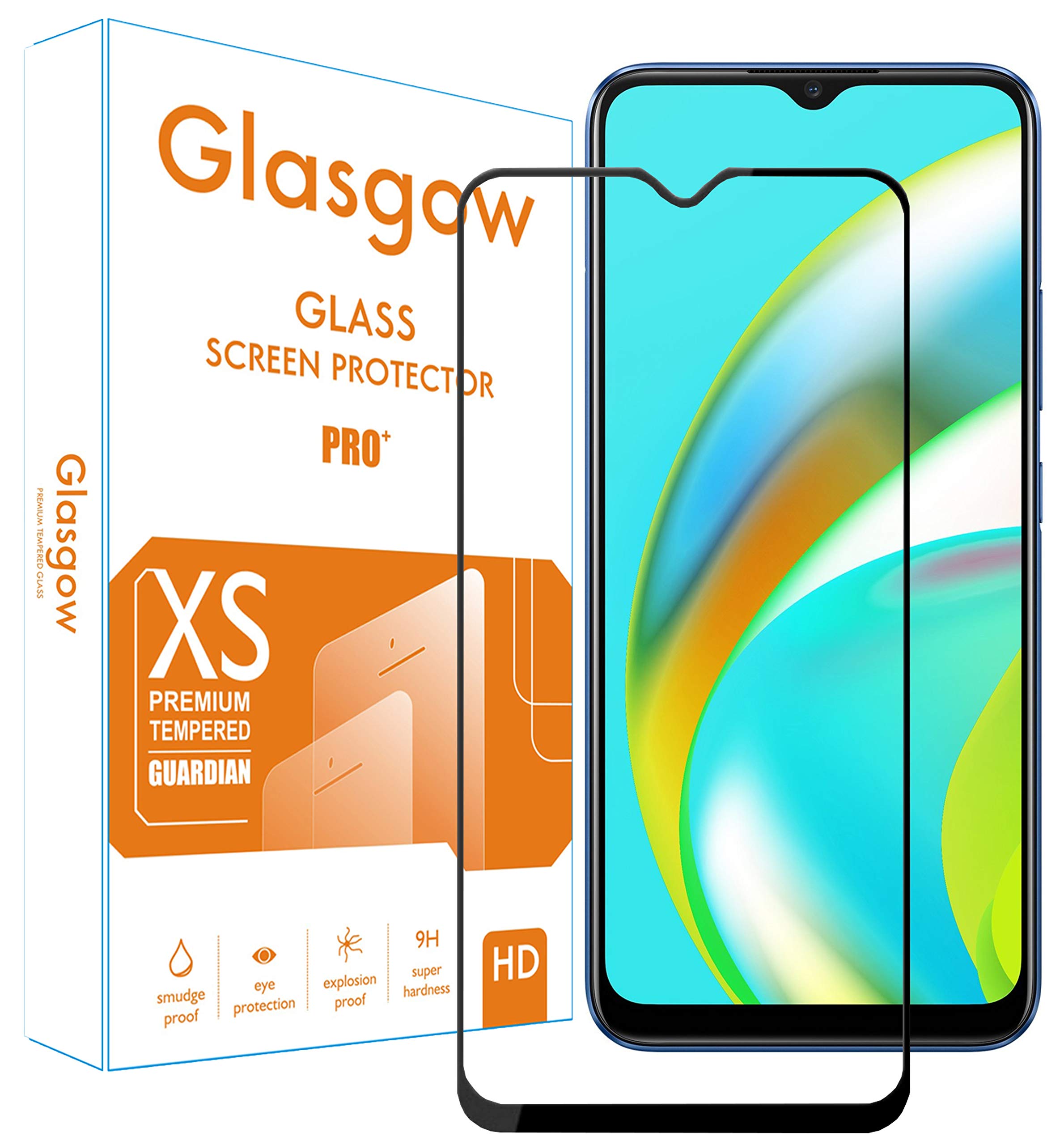 Glasgow Screen Protector for Realme C11 2021 [Tempered Glass Guard with Edge to Edge Protection] [Gorilla] [Full Coverage] Easy Installation [Anti FingerPrint] - Black (B09FGXG6ZW) Amazon Price History, Amazon Price Tracker