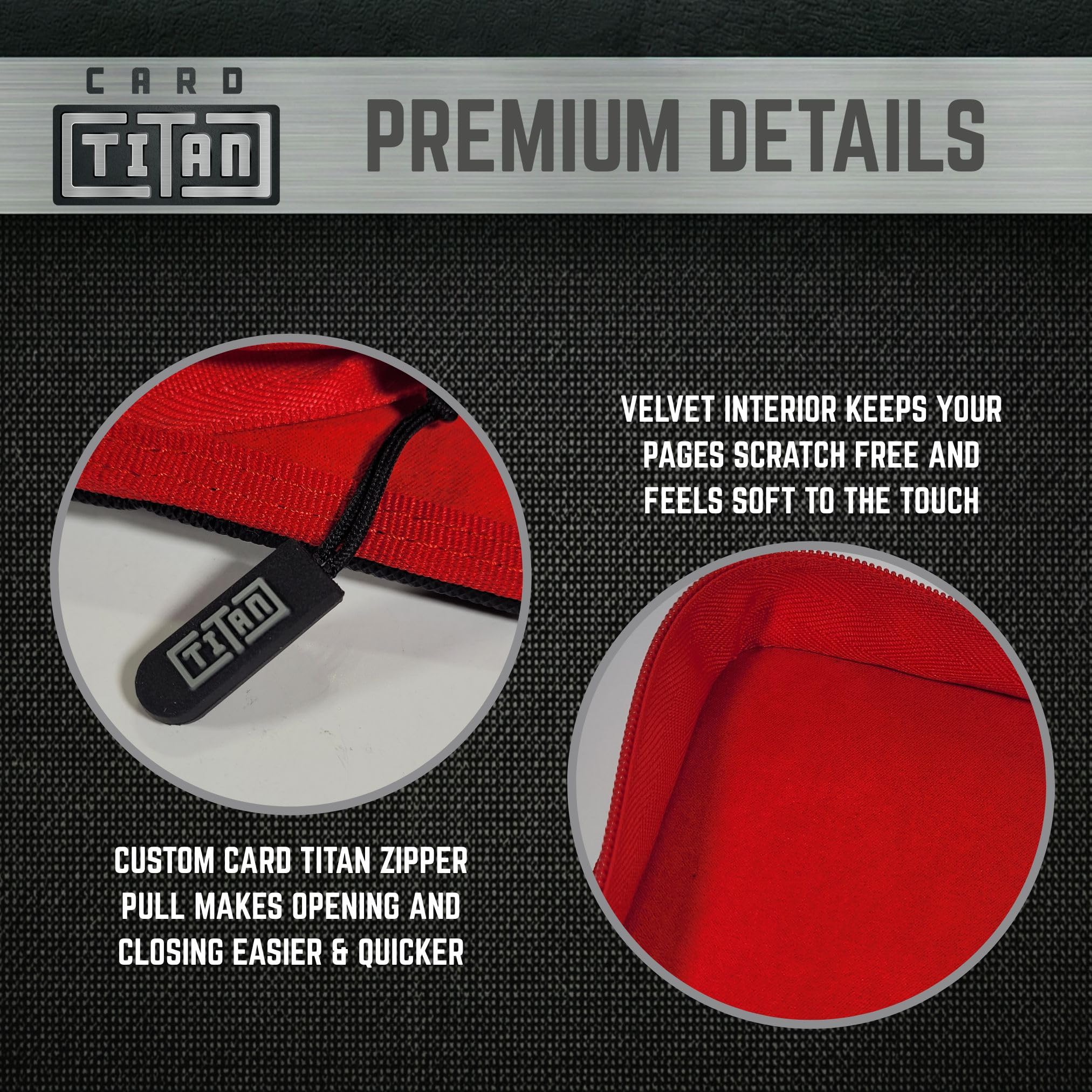 Card Titan Toploader-Aufbewahrungsalbum mit 4 Taschen, passend für 112 Sammelkarten mit Schuber, Rot