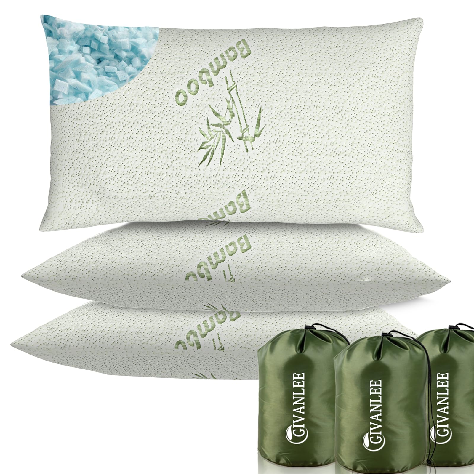 Lot de 3 oreillers de camping pour dormir, oreiller de voyage en mousse à mémoire de forme déchiquetée, compact et pliable avec sac de rangement, housse douce, petit oreiller pour randonnée
