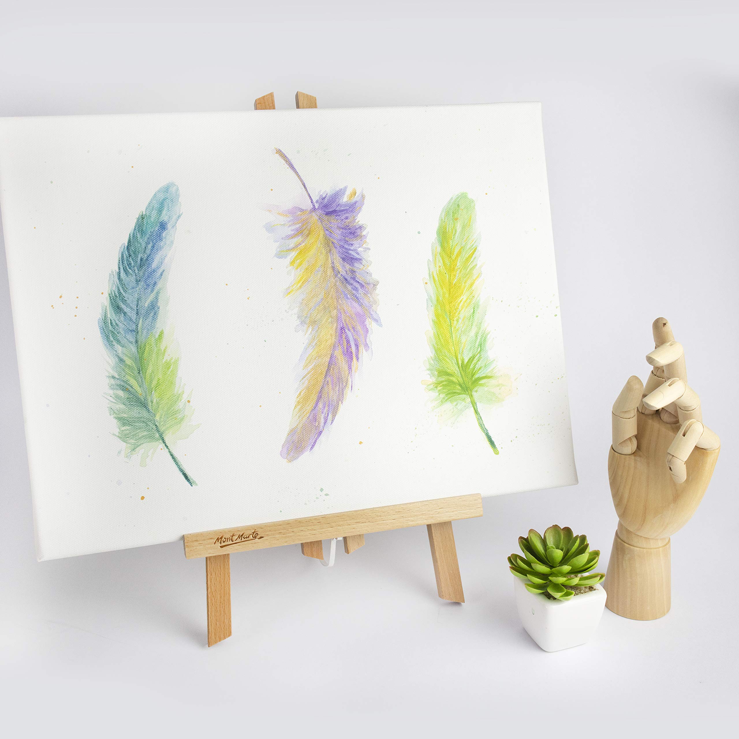 Mont Marte Piccolo Cavalletto Tavolo in Faggio - Medium - Ideale Cavalletto in Legno per la Presentazione di Telaio e Cornici Fino a 40 cm - Perfetto per Eventi, Esposizioni e Convegni