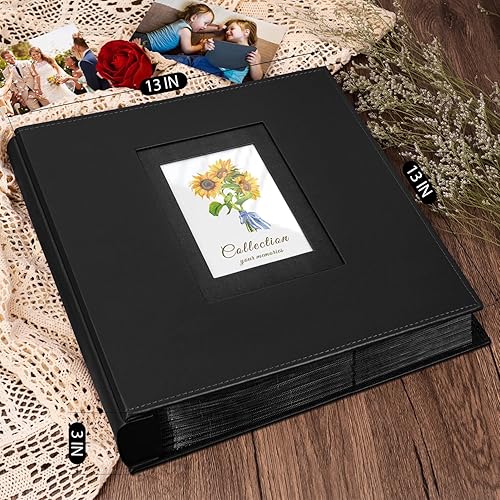 Miniatura 3 de Álbum de fotos de 4 x 6 pulgadas, 1000 fotos, cubierta de piel, capacidad extragrande, boda, familia, graduación, bebé, aniversario, vacaciones,