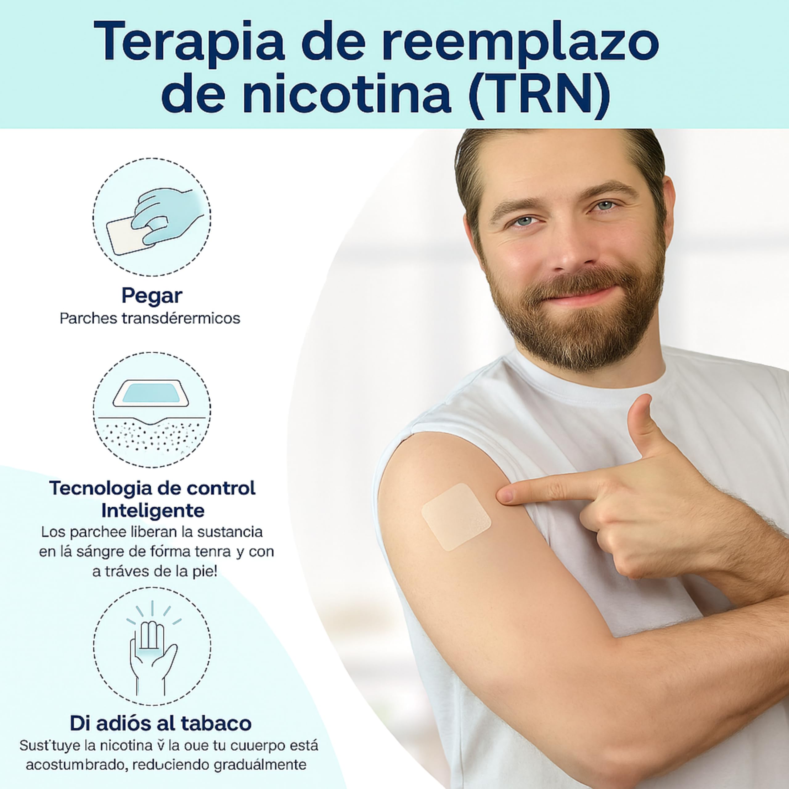BAYON Parches para Dejar de Fumar Pack Paso 1 y 2 (21 mg + 14 mg) – Tratamiento Antitabaco con Reducción Gradual de Nicotina – Controla Ansiedad y Dependencia – 60 Parches 24h
