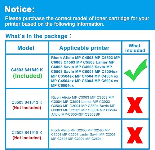 Miniatura 2 de LCL Reemplazo de tóner compatible para Ricoh 841849 MP C4503 C5503 C6003 C4503 MP C5503 MP C6003 C4503 MP C5503 Lanier MP C6003 Savin MP C4503 Savin