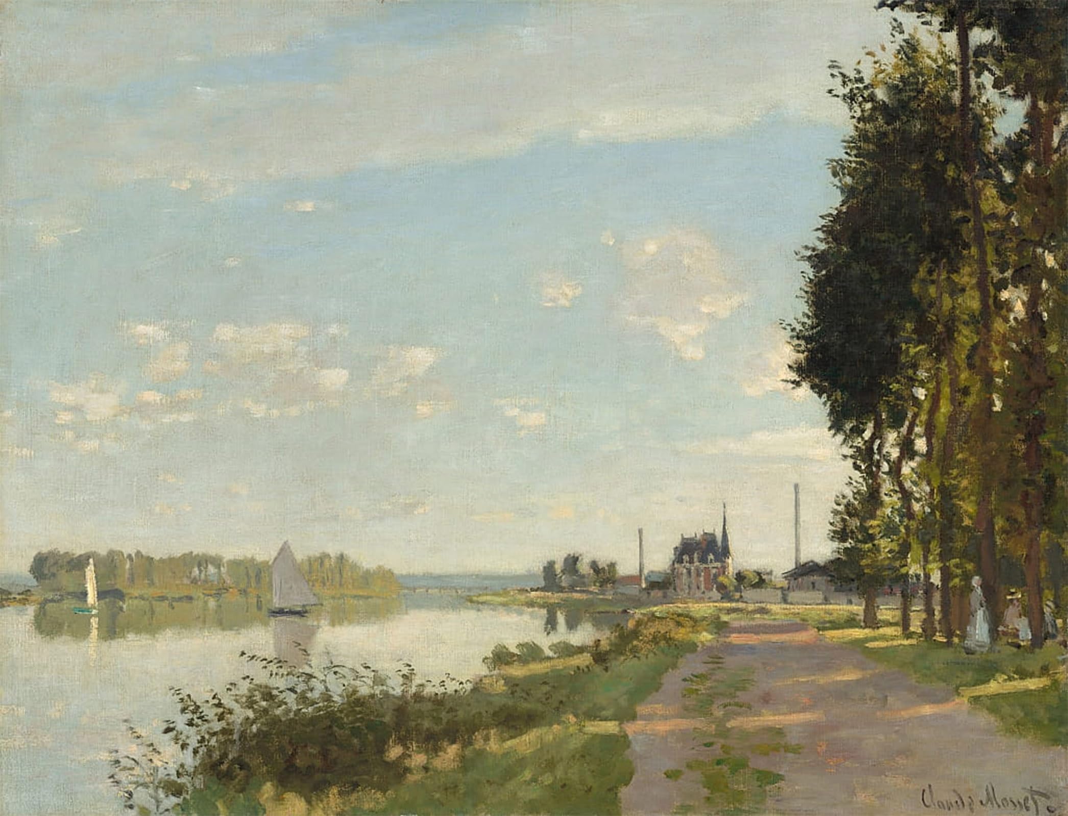 POSTERIIk Vintage Classic Picture Landscape Artwork Argenteuil by Claude Monet Portrait Canvas Painting for Office Home Decor 60x90cm