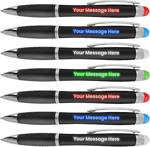 Miniatura 9 de Paquete de 80 bolígrafos personalizados, grabado láser sin granel, bolígrafo de 3 pulgadas, lápiz óptico y área personalizada con luz, nombre