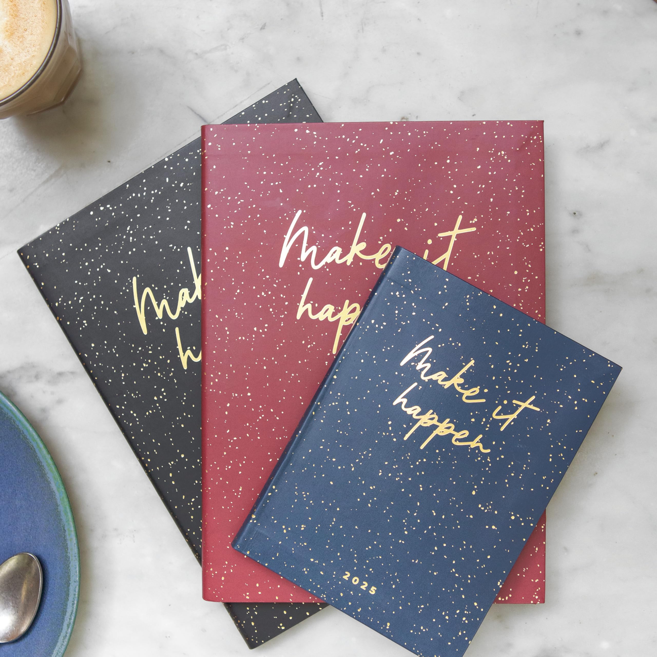 Letts Of London Woodland 2025 Weekly Planner - A5 Size Navy Leather-Look Diary