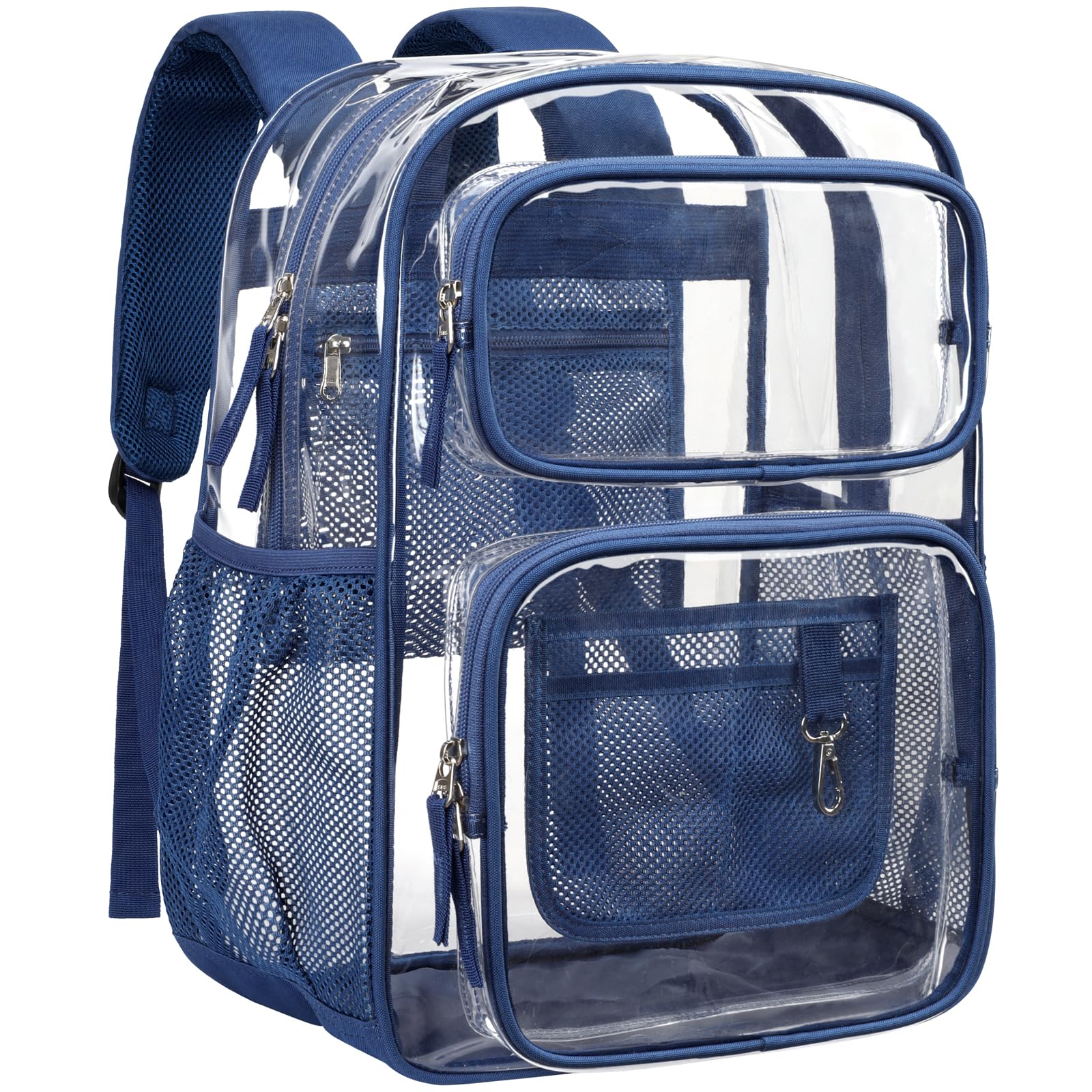 PACKISM Clear Backpack for School - 17 inch Large Heavy Duty Bookbag Reinforced See Through PVC Transparent Backpack