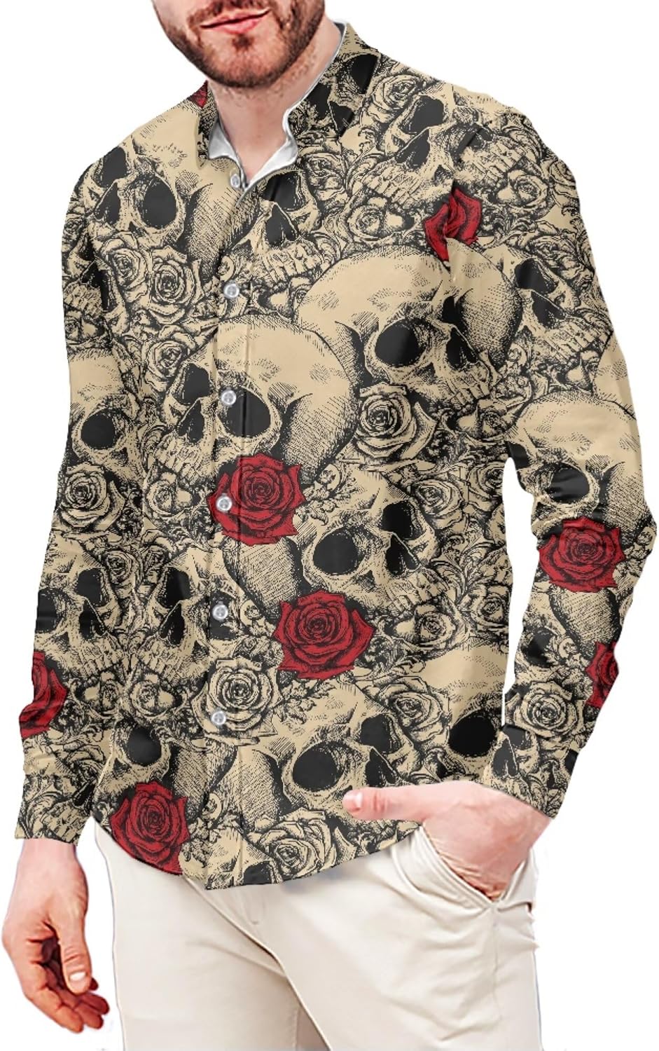 Men's Button Down Shirts Long Sleeve Dress Shirts Casual Long Sleeve Button Up Shirt - Image 2