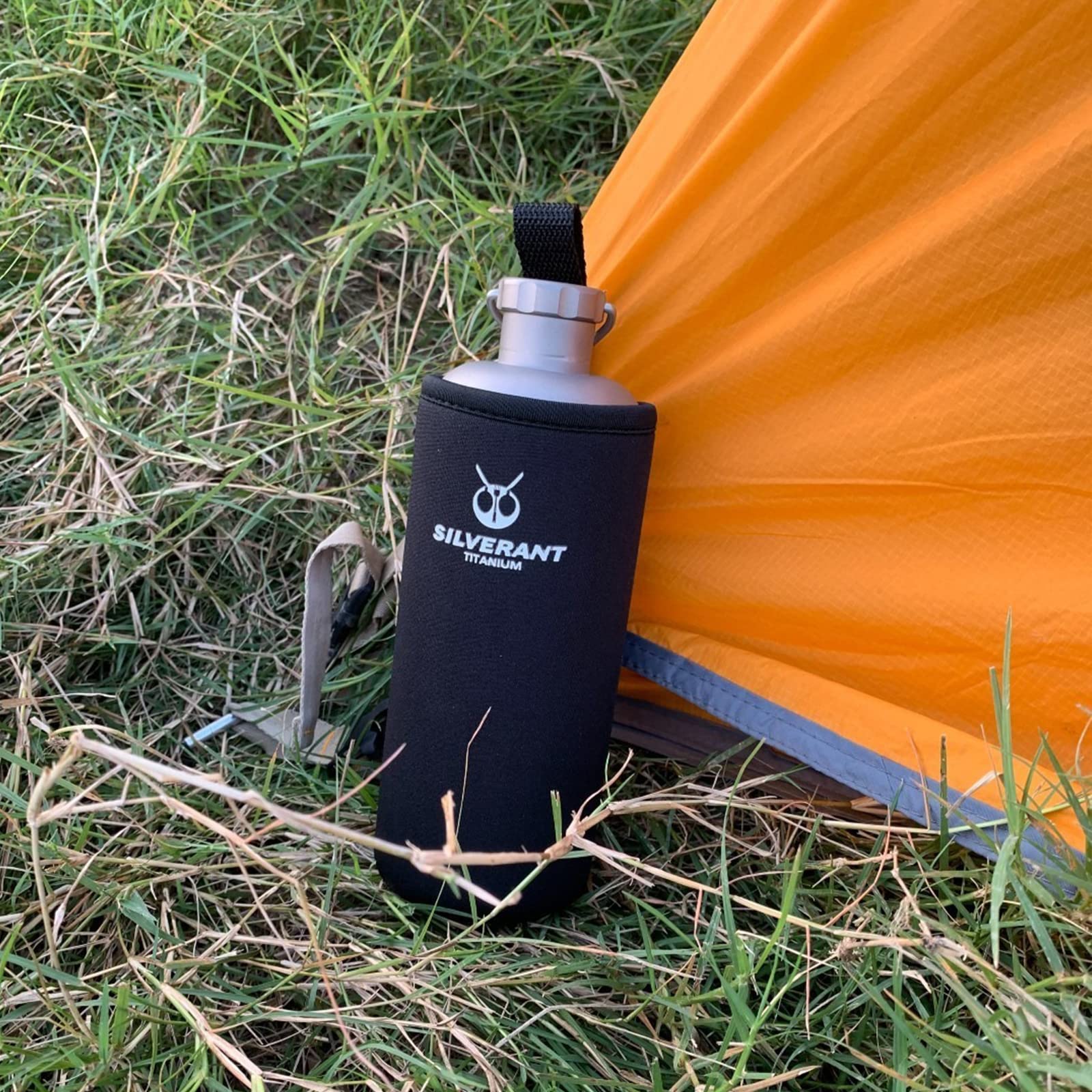 SILVERANT Bouteille d'eau ultralégère Titanium 600ml/21.1 fl oz - Pour le camping, la randonnée et les sports, bouteille réutilisable.