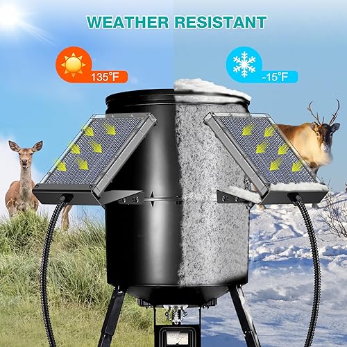 Miniatura 5 de Panel solar para comedero de ciervos, panel solar de 12 V, alimentador de caza al aire libre, impermeable, cargador de batería de energía solar de
