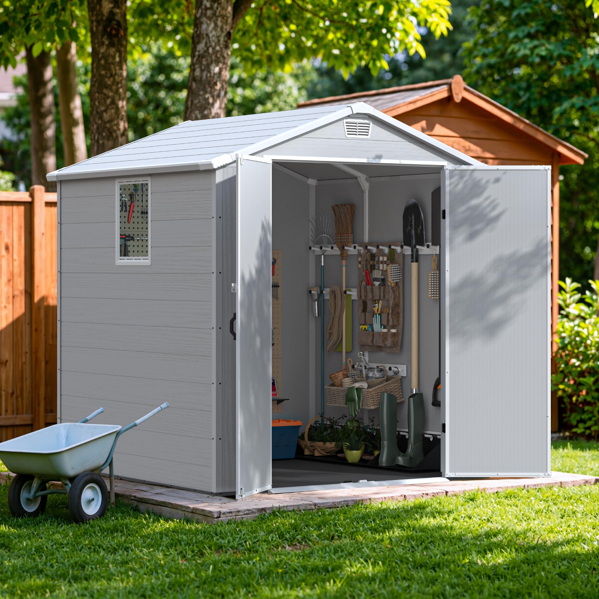 Devoko 6x6 Light Gray Shed