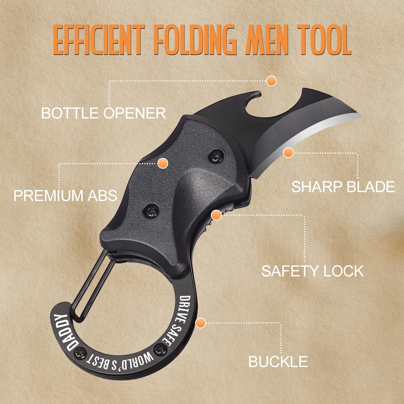 VERTHMOE Fathers Day Dad Gifts, Drive Safe Dad Gifts for Fathers Day, Dads Gift for Father Who Wants Nothing, Small Gift from Daughter Son, EDC Box Cutter Outdoor Camping Tools Gift