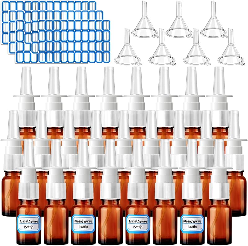 Frascos de spray nasal de vidro ZHWKMYP, 10 mL, pacote com 60 unidades