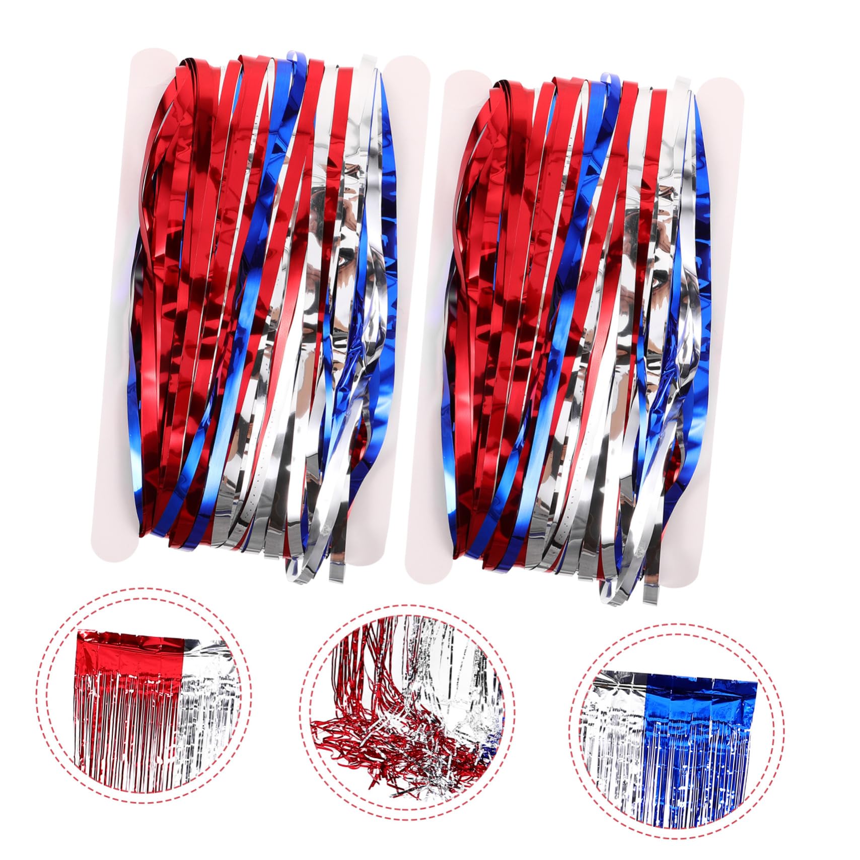 GLEAVI 5 Ensembles Rideaux Frange Métalliques of July Décoration Patriotique pour Fête De Indépendance comme Décor De Photo Et Accessoire 2 Pièces * 5