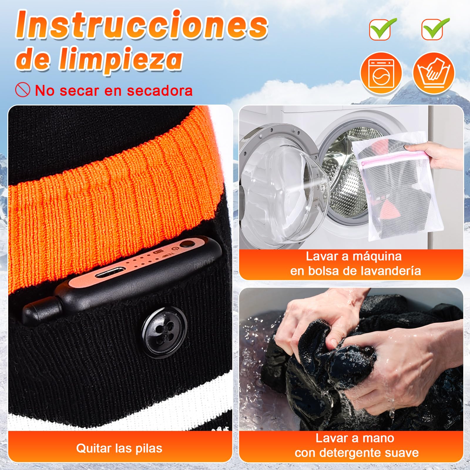 Aragallant Calcetines Calefactables Mujer Hombre, 5V/5000mAh Calcetines Térmicos Eléctricos Recargables con 4 Temperaturas, Calentadores de Pies Calcetines para Invierno Esquí Caza