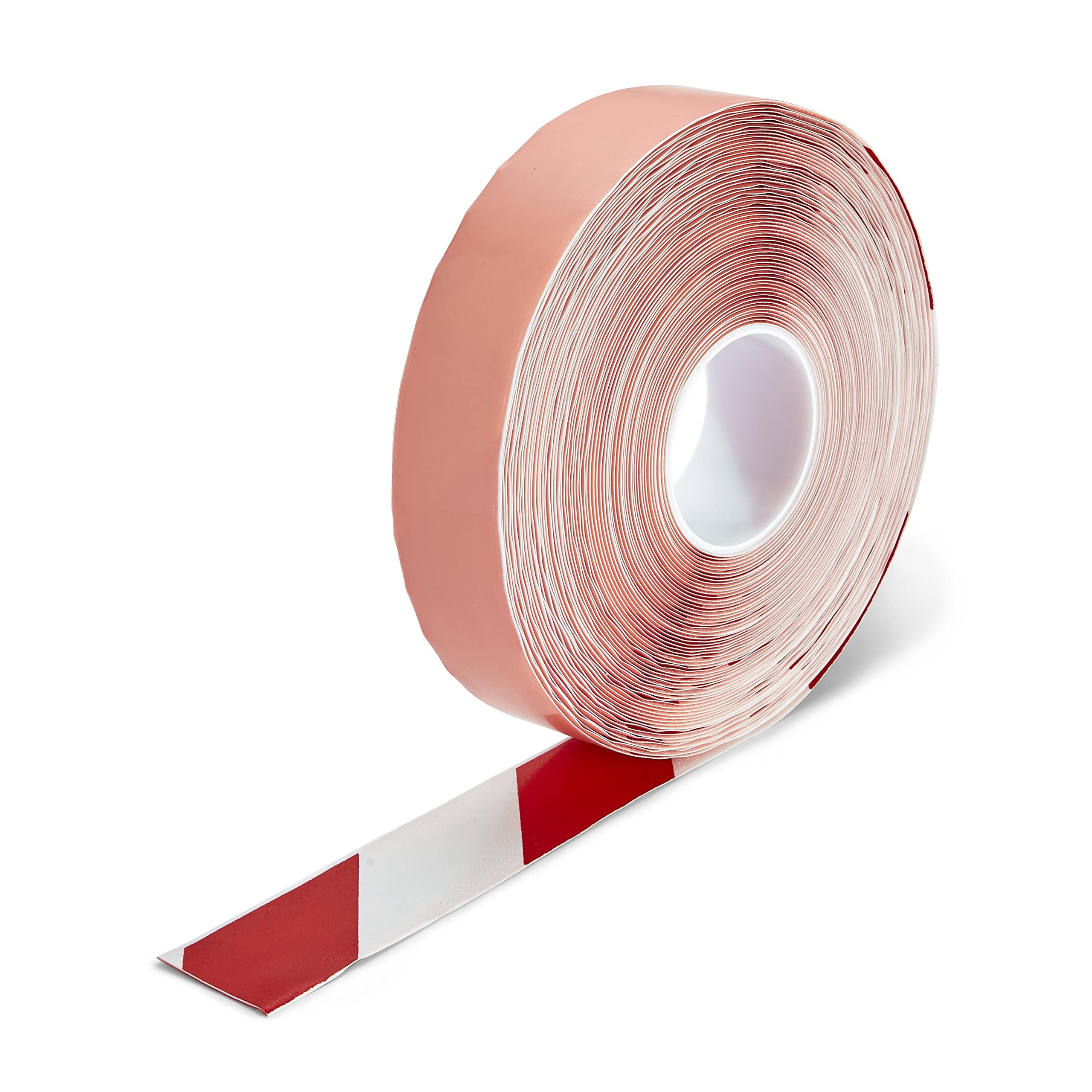 White and Red Hazard Commerical Marking Tape. 1mm Thick Solid Tape. The Most Durable Lane Tape Available. Warehouses and Factories. Strong 3M Self Adhesive. 50mm 75mm 100mm x 30 m.