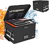 Tamfile Fireproof Document Box Waterproof File Organizer Box Foldable Document Storage Box with Handles Portable File Box for Hanging Letters/Legal Folders Black