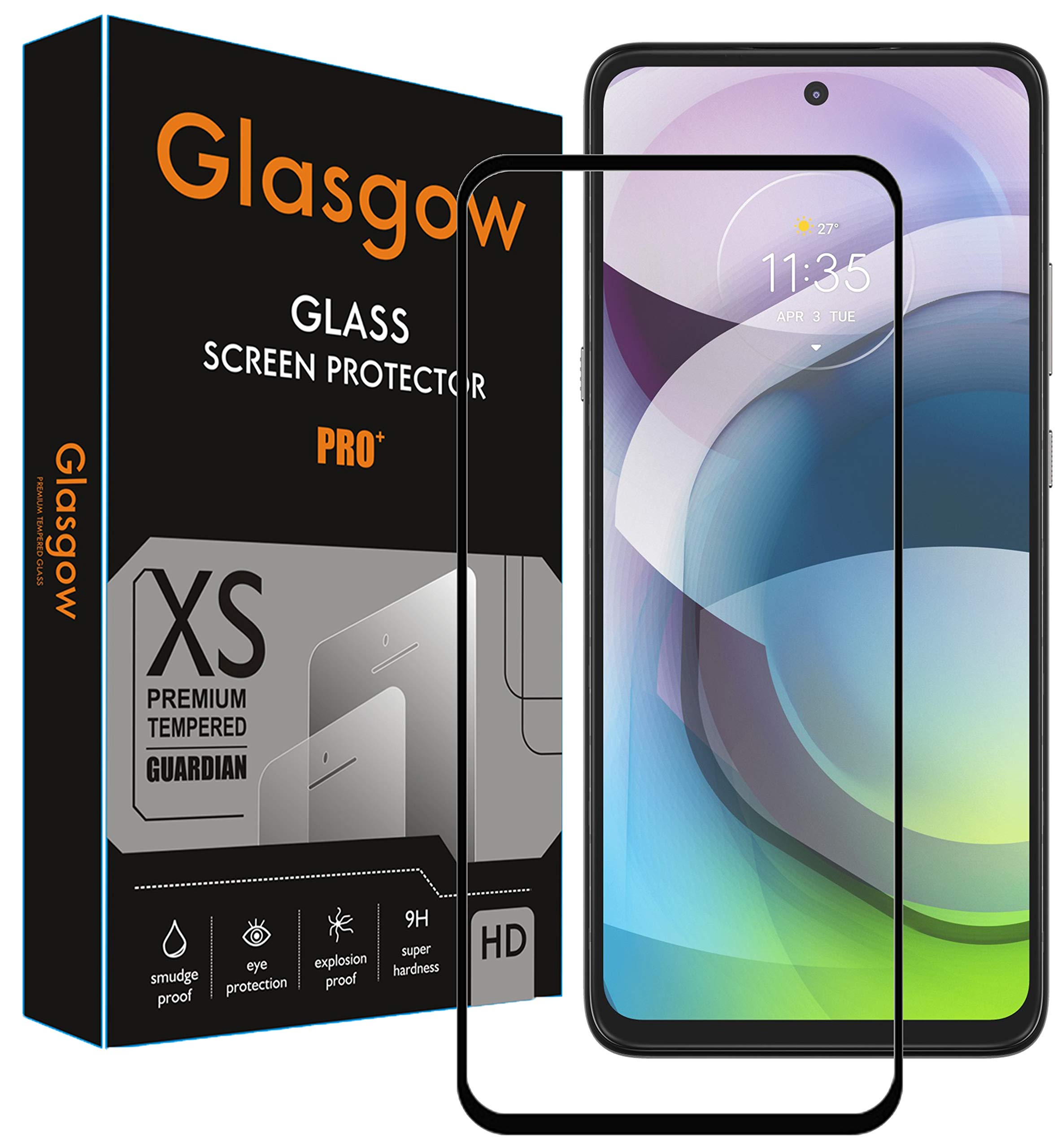 Glasgow Premium Edge to Edge Tempered Glass Screen Protector for Motorola Moto G 5G [flexible] [Gorilla] Bubble Free Installation [Screatch proof] [Guard] - Black (B08R8VNMHD) Amazon Price History, Amazon Price Tracker