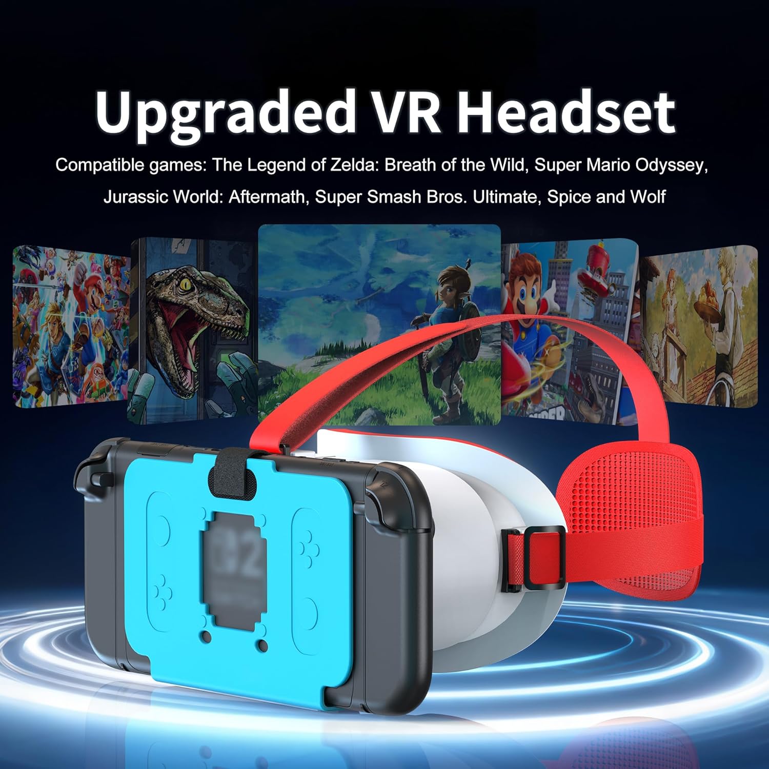 VR Headset for Nintendo Switch 2 (2025), Switch 2 Virtual Reality VR Glasses with Adjustable HD Lenses and Comfortable Head Strap, 3D Goggles for Switch 2 Accessories (White & Blue) - Image 2