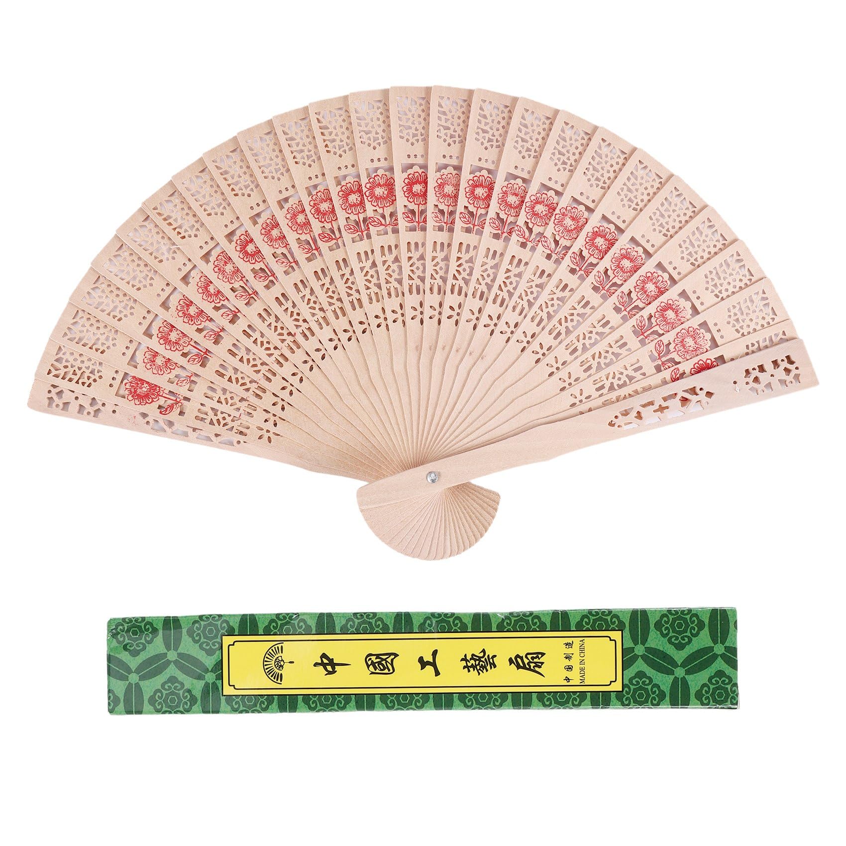 Tuesoa Ladies Wooden Sandalwood Hand Fan Wedding/Birthdays Partys