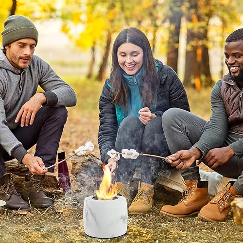 Miniatura 6 de Fogata de mesa de hormigón y chimenea portátil para hogueras interiores y exteriores, escoria de alcohol para frotar, cuenco para asador para