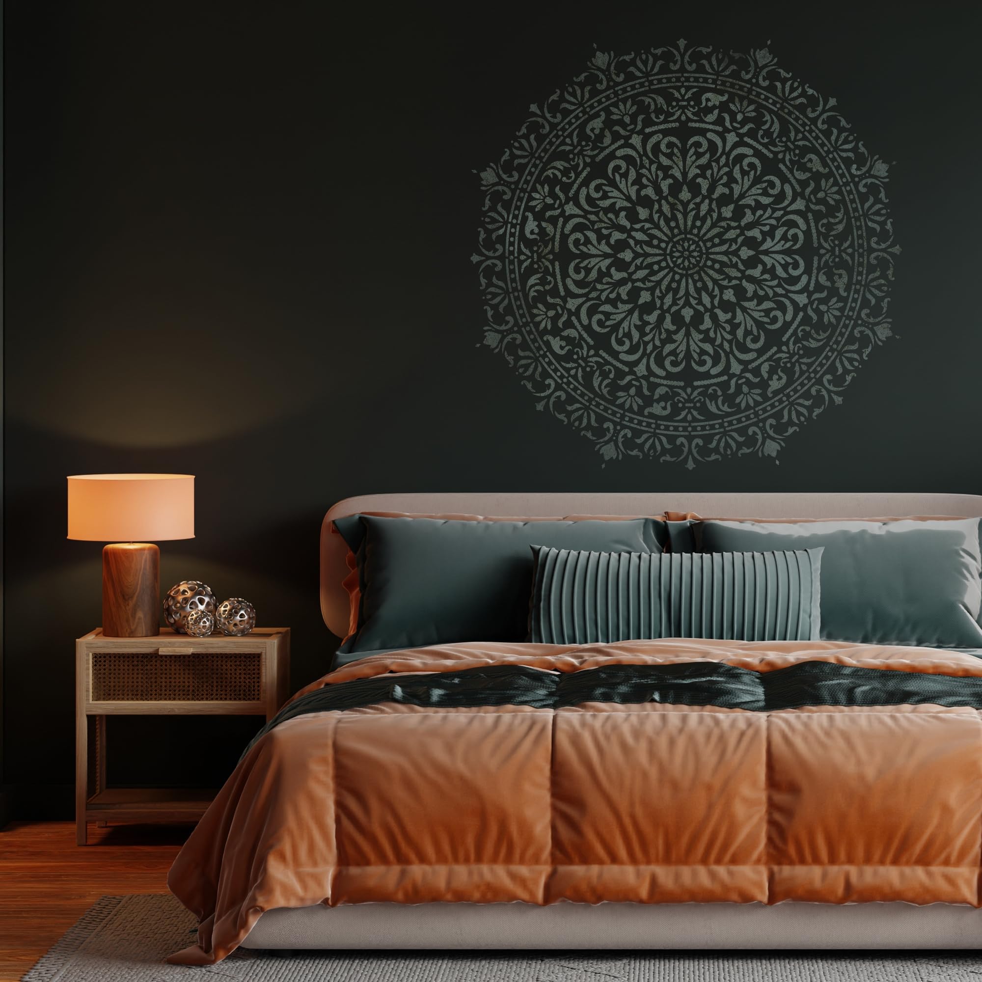 NAKLEO Mandala Painting Large Stencil, Diameter 56 cm, Glamour Reusable Plastic Template, Art Craft DIY - Image 2