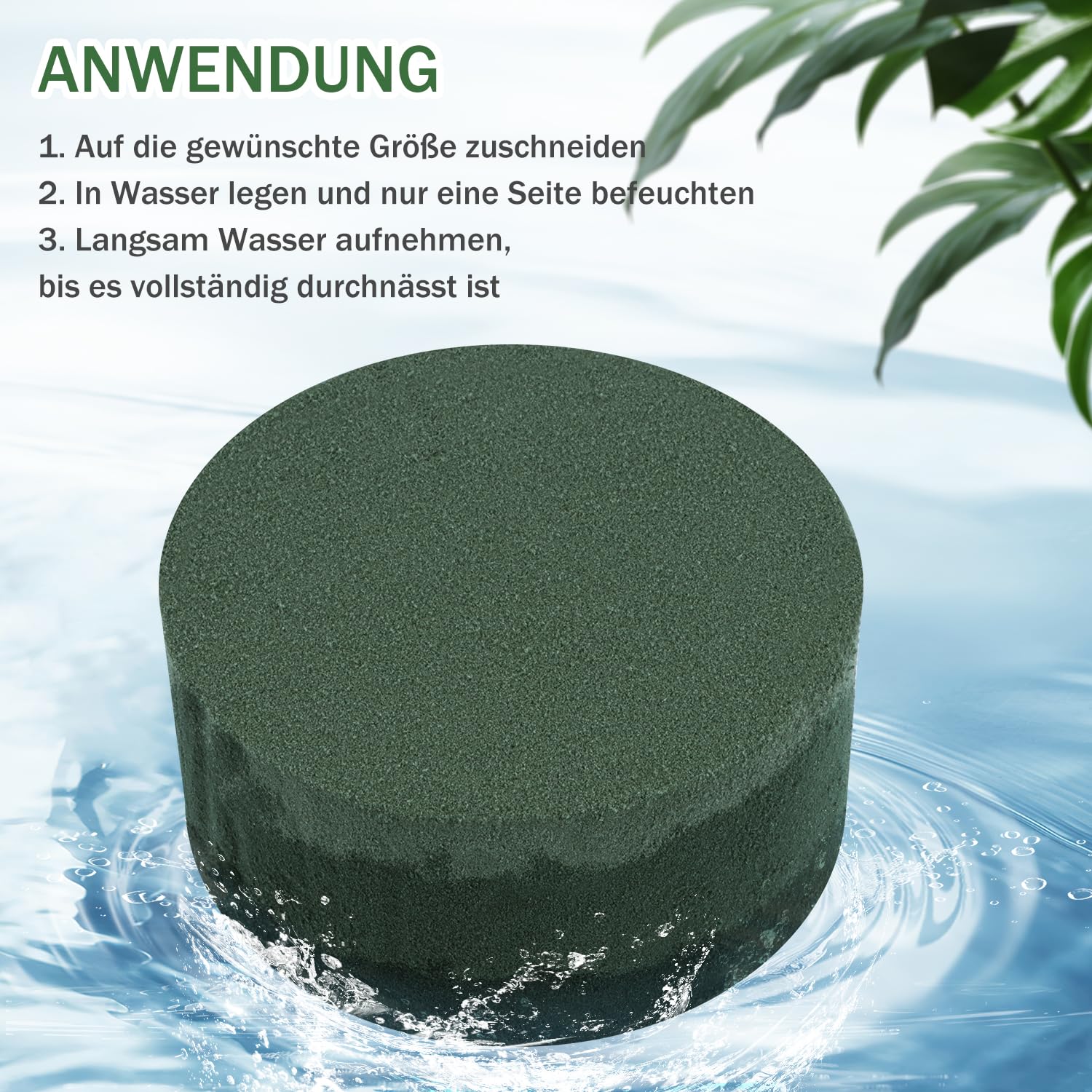 Niuny 12 Blocs Mousse Florale Ronde 8x4cm - Mousse Humide Pour Fleurs Artificielles